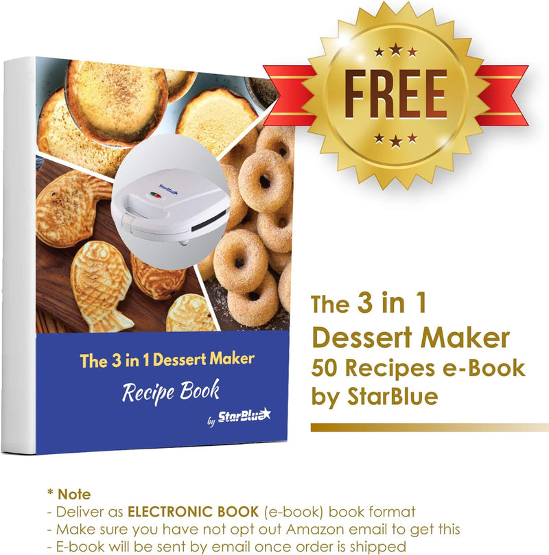 3 in 1 Dessert Maker - StarBlue Mini-Donuts Mini-Pie and Taiyaki