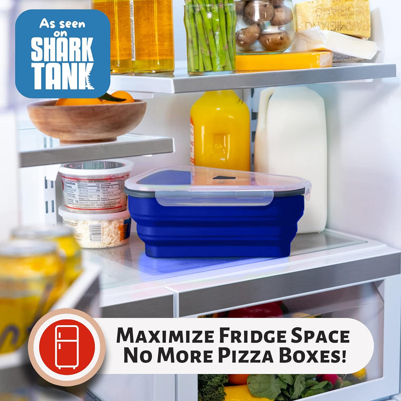 The Perfect Pizza Pack - Reusable Pizza Storage Container with 5 Microwavable Trays - BPA-Free Organizer for Space-Saving Red