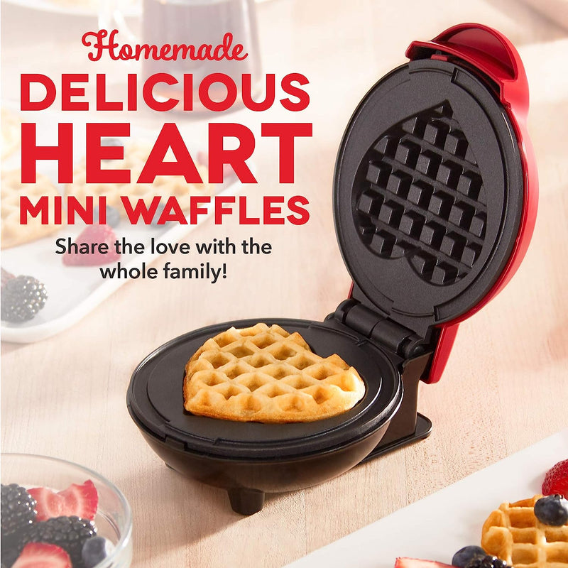 Kid-Friendly Donut  Waffle Maker Combo - Aqua  Red Heart 4 Inch