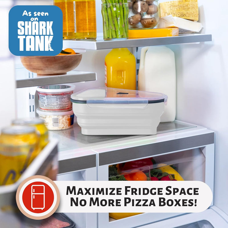 The Perfect Pizza Pack - Reusable Pizza Storage Container with 5 Microwavable Trays - BPA-Free Organizer for Space-Saving Red