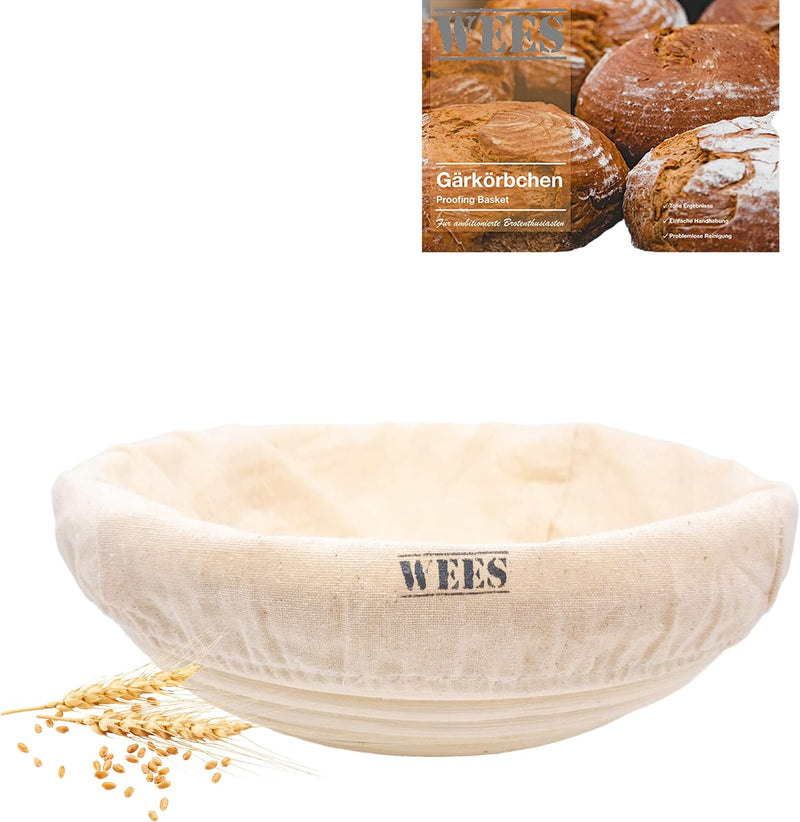 Handmade Bread Banneton Proofing Basket with Linen Cloth and User Guide