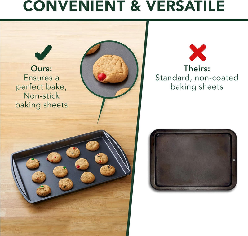 Non-Stick Baking Sheets Set of 3 - Oven  Dishwasher Safe