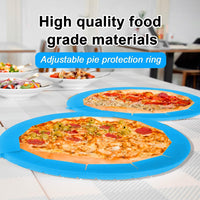 QUWOLACE Adjustable Silicone Pie Crust Shield, 2 Pack Pie BPA-free Pie Crust Protector Cover Kitchen Tool for Baking Pie Pizza, Fit 8-11.5 Inch Pies- Dishwasher Safe (Blue)