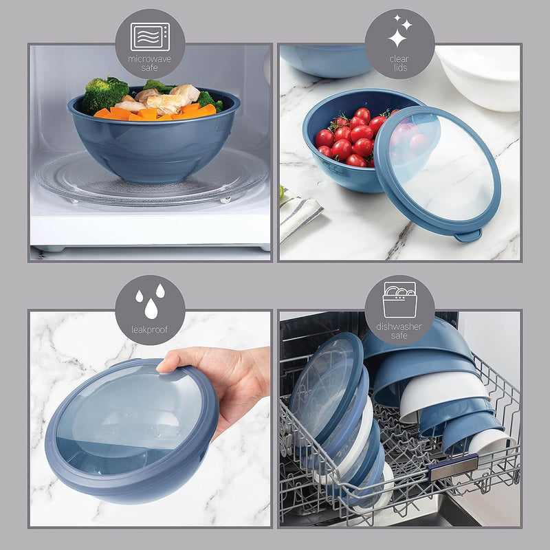 COOK WITH COLOR 12-Piece Nesting Mixing Bowls Set - Blue