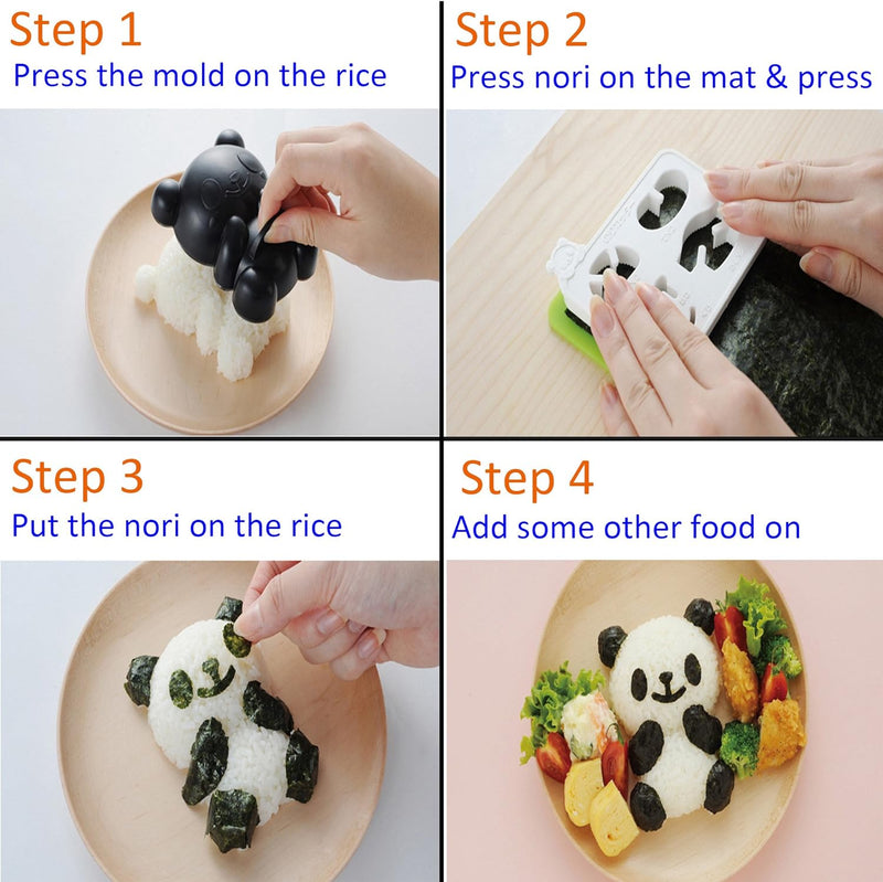 Cute Panda Bear Sandwich  Rice Cutter with Cake  Bread Mold Maker