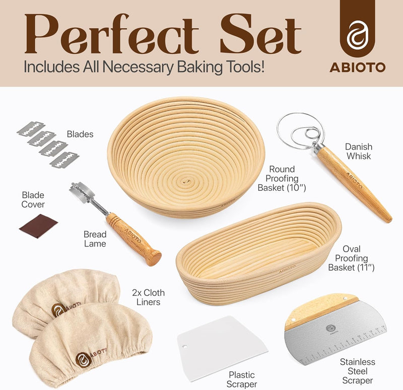 Sourdough Bread Making Kit with Proofing Baskets Tools and Liners