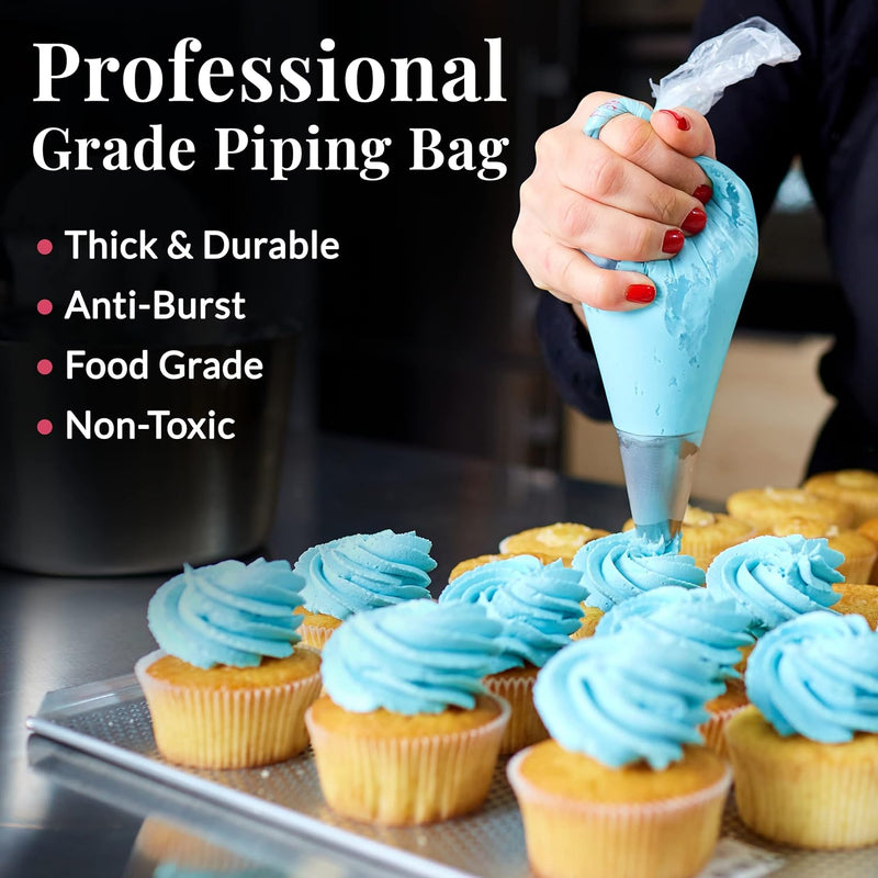 Prestee 200 Pack Anti-Burst Piping Bags - 12 Inch PastryIcingFrostingCookie Decorating Supplies