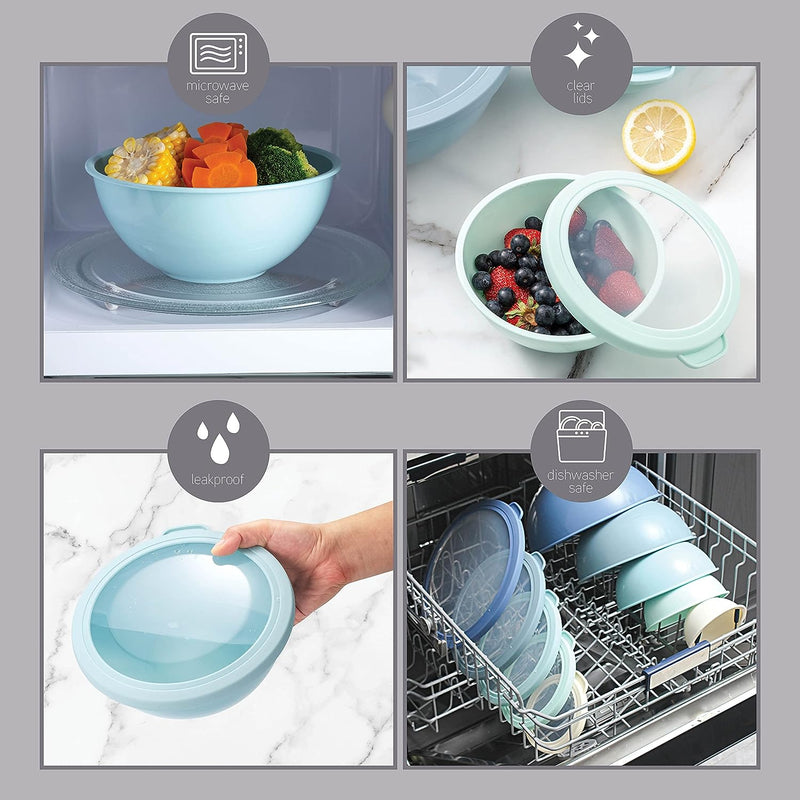 COOK WITH COLOR 12-Piece Nesting Mixing Bowls Set - Blue