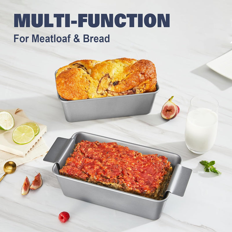 Nonstick Meatloaf Pan with Drain Tray - 9x5 Baking Tin for Meat Loaf and Banana Bread