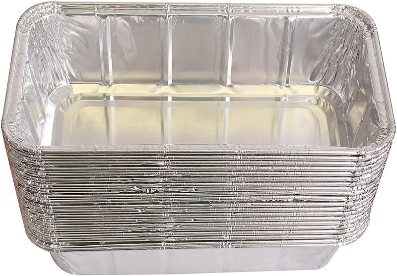 20 Pack Aluminum Loaf Pans - Heavy Duty Disposable Bread Pans 2 lb for Baking and Serving 85 x 45 x 25 - Max 240C