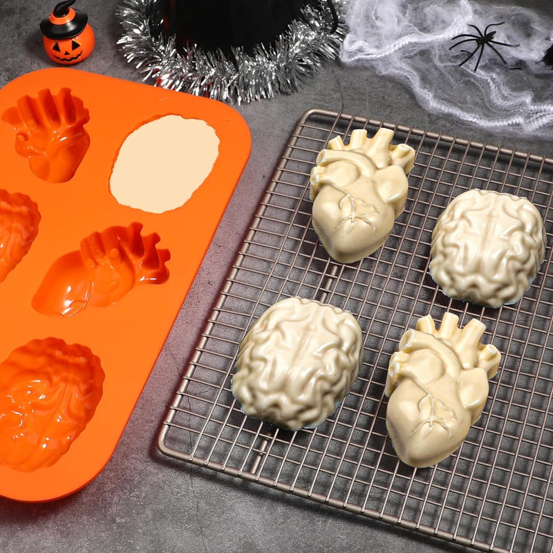 Silicone Halloween Cake Molds - Kamehame Brain Heart Shaped Dessert Molds