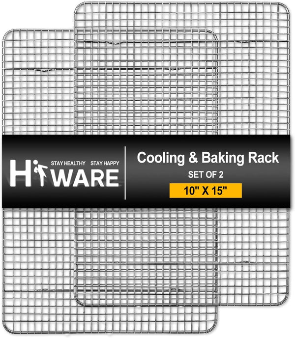 Hiware 2-Pack Stainless Steel Cooling Racks for Baking - 10 x 15