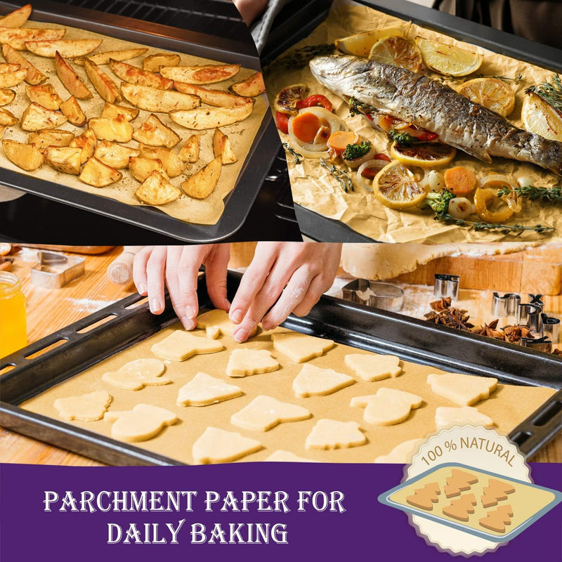 200 Pcs Unbleached Parchment Paper Baking Sheets 12x16 Inch Non-Stick - Perfect for Baking and Cooking