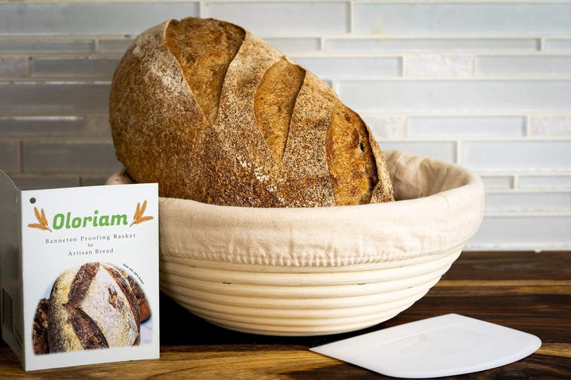 Sourdough Bread Banneton Proofing Basket Set with Dough Scraper