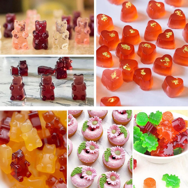 Silicone Gummy Candy Molds - 4 Shapes with Droppers