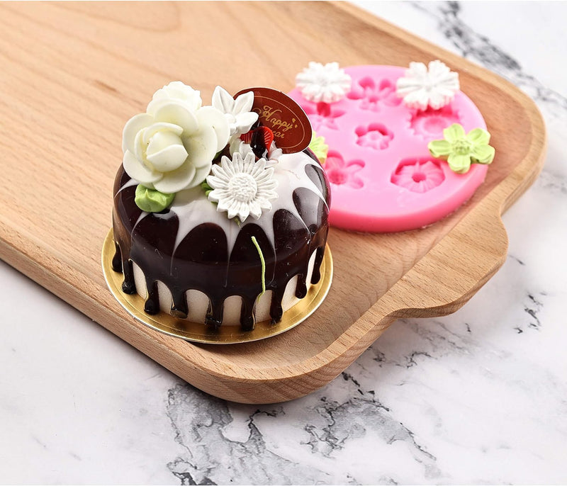 Flower Fondant Cake Molds - Silicone Candy  Chocolate Molds 5 pack