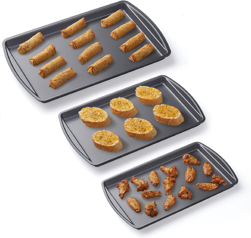 Non-Stick Baking Sheets Set of 3 - Oven  Dishwasher Safe