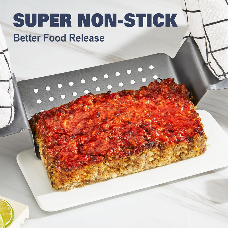 Nonstick Meatloaf Pan with Drain Tray - 9x5 Baking Tin for Meat Loaf and Banana Bread