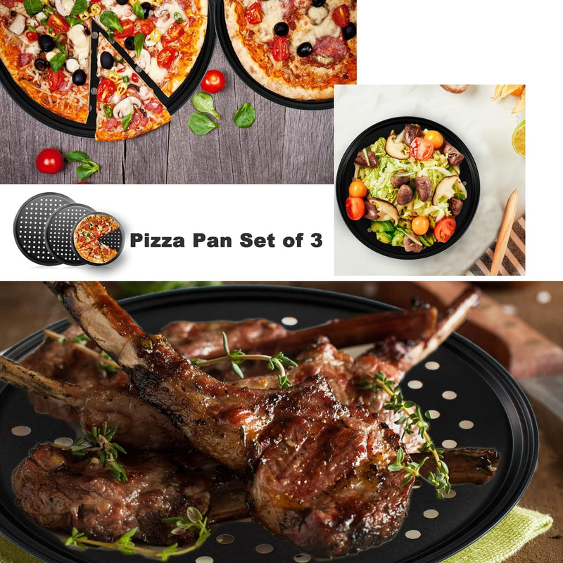 Baking Steel Pizza Pan Set - Nonstick 3-Piece Various Sizes