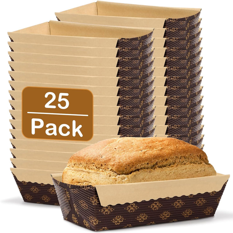 Tcucina Baking Parchment Paper Mini Loaf Pans - 15 Pack 6x25 IN 13 OZ