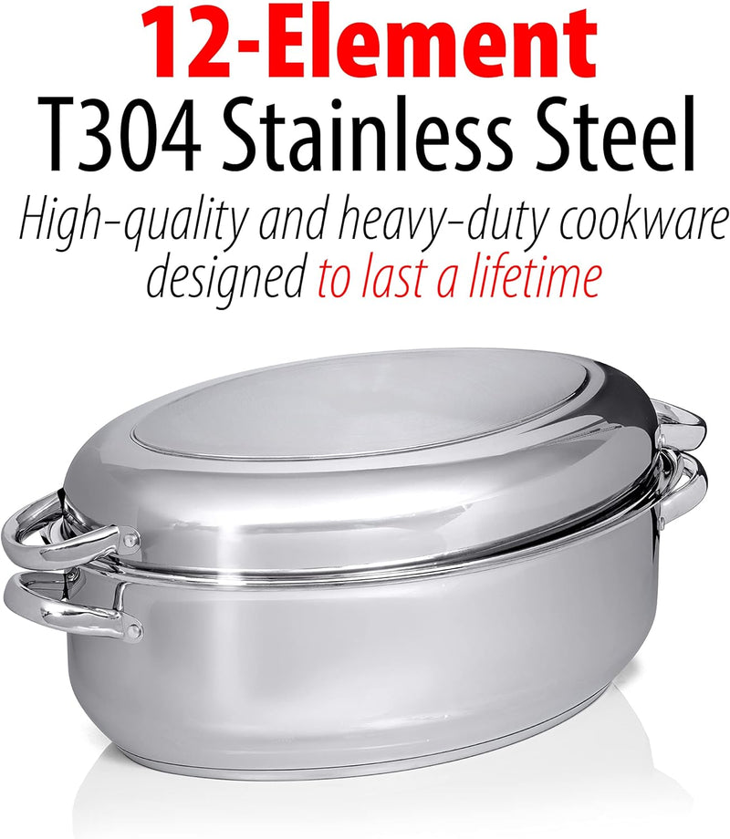 Precise Heat Stainless Steel Roaster - 20 inches