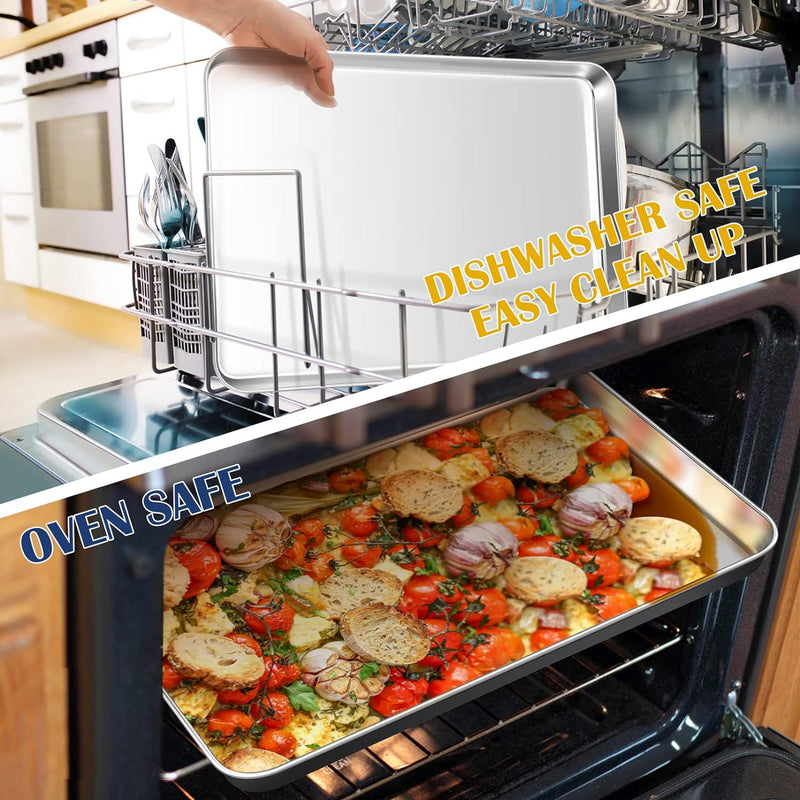 Stainless Steel Toaster Oven Tray Pan - 105x8x1 Dishwasher Safe