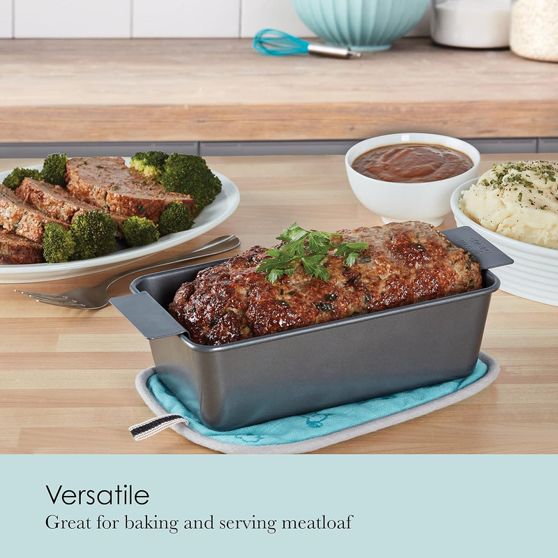 Chicago Metallic 2-Piece Non-Stick Meatloaf Set - Healthy Grey