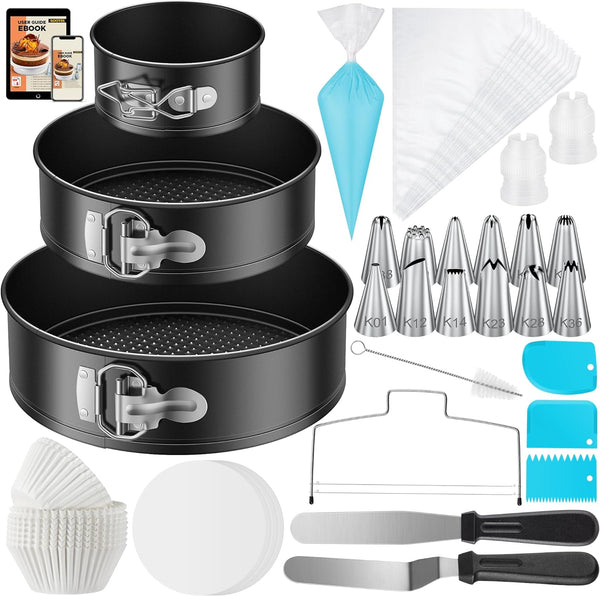 Kootek 144pcs Cake Pan Set with Ebook and Decorating Supplies