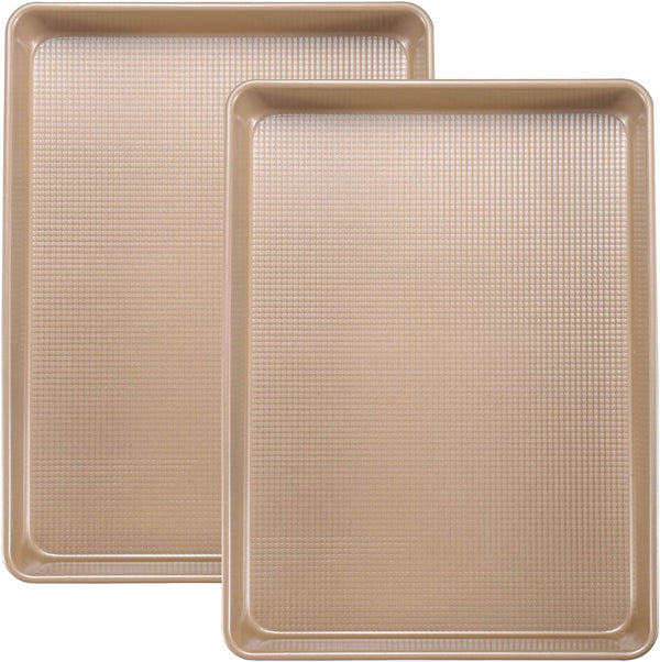 JOHO BAKING Cookie Sheet Baking Pan Set - Nonstick 2 Piece Bakeware