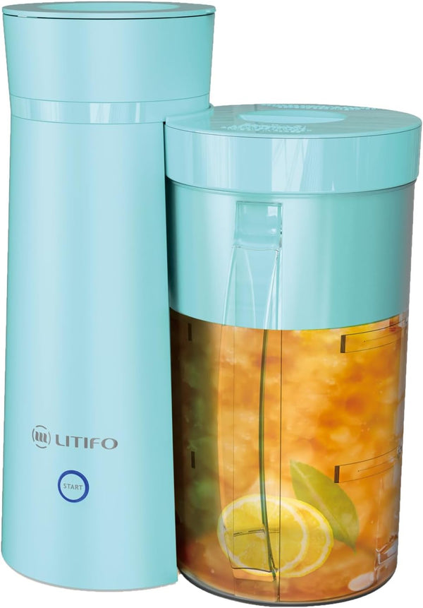 LITIFO Iced Tea Maker and Iced Coffee Maker Brewing System with 2-quart Pitcher, Perfect For Fruit Infused Tea, Lemonade, Flavored Water (Light Green)