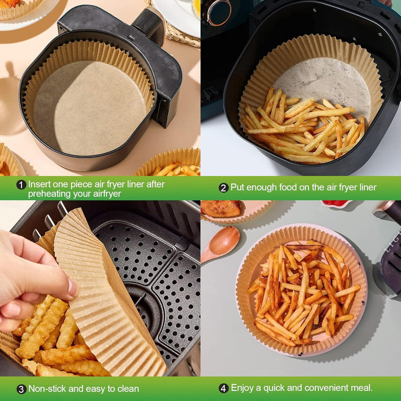 Air Fryer Disposable Parchment Liners - 125 Pack 8 Inch Non-Stick - for Airfryer Baskets Steaming  Microwaving