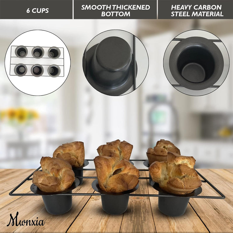 Nonstick 6-Cup Popover Pan for Large Yorkshire Puddings Cupcakes and Muffins