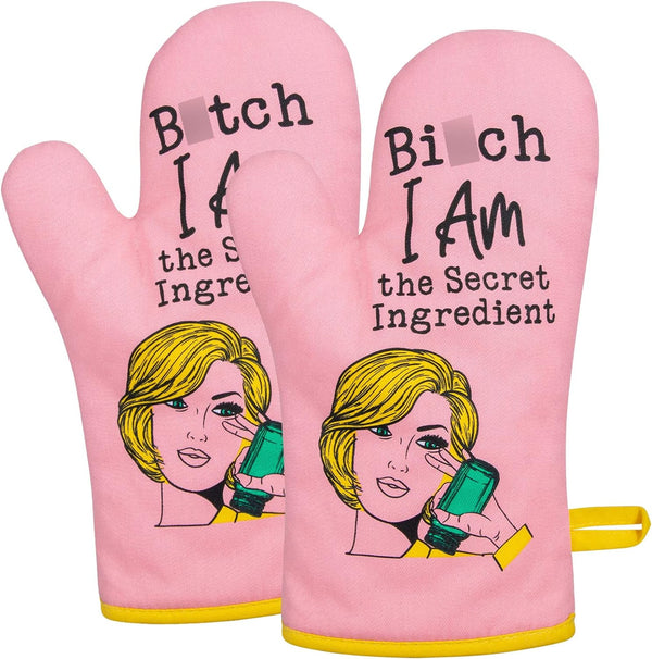 Miracu Oven Mitt - Funny Pink Kitchen Accessories for Housewarming Christmas Birthday