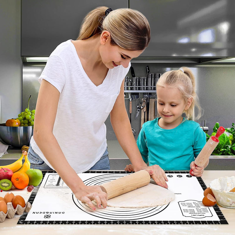 Extra Thick Silicone Baking Mat Non-Stick Large Sheet Mat with Measurement - Reusable for Baking and Dough Rolling