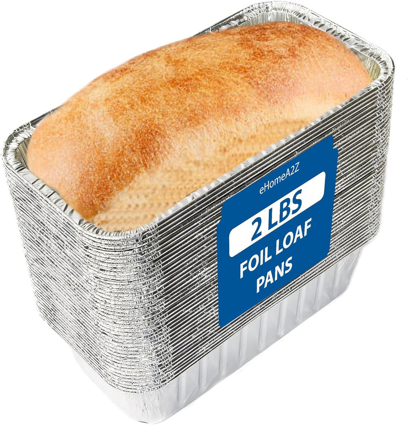 Disposable Aluminum Foil Loaf Pans - 2lbs Heavy Duty for Bread Baking and Cake Making - 10 Pack