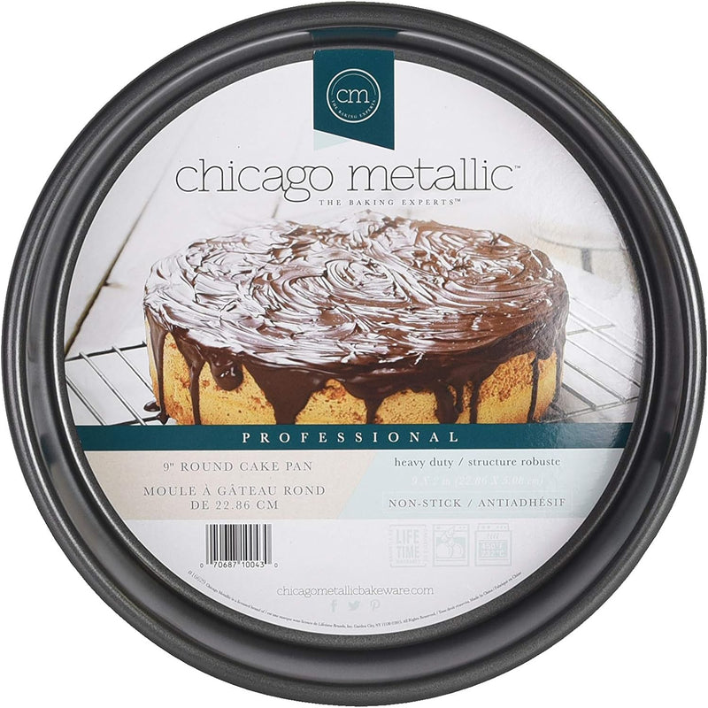 Chicago Metallic Non-Stick 3-Piece Round Cake Pan Set - Gray