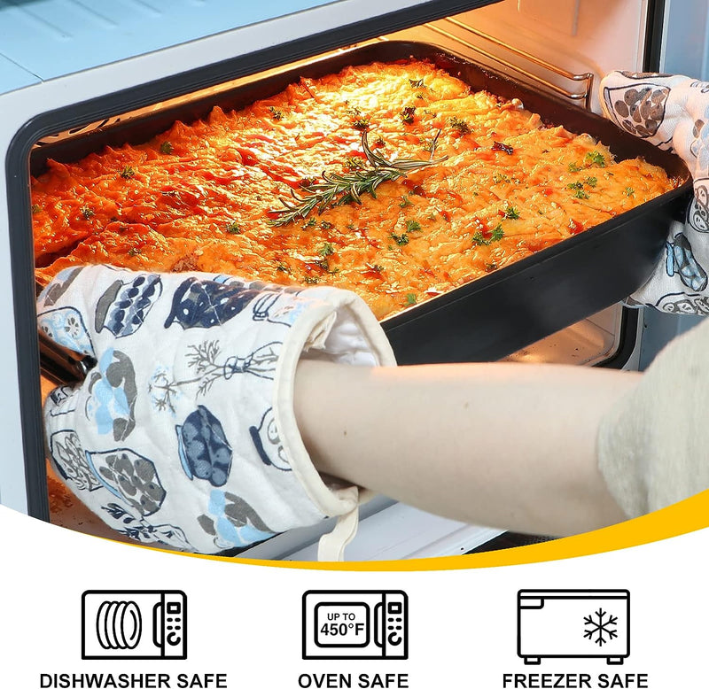 HONGBAKE Lasagna Pan - 15x10 Nonstick Baking Dish with Stainless Steel Handles