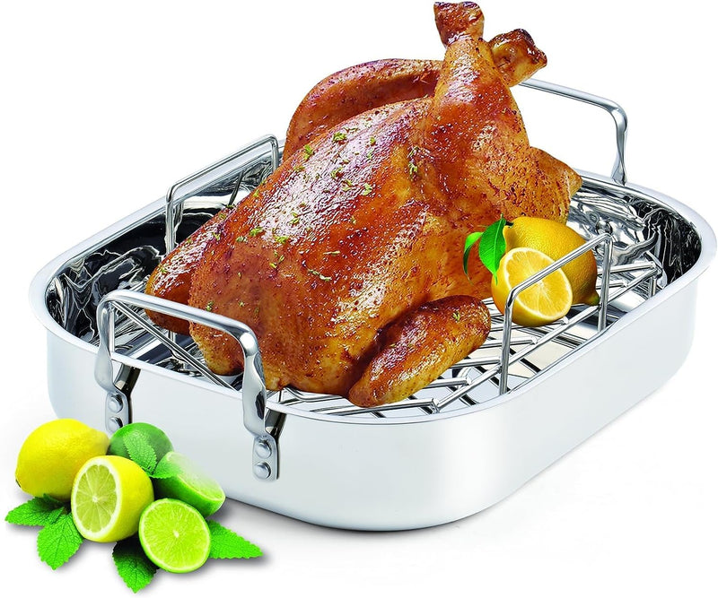 Stainless Steel Roaster with Rack - Cooks Standard 16x13 Rectangular