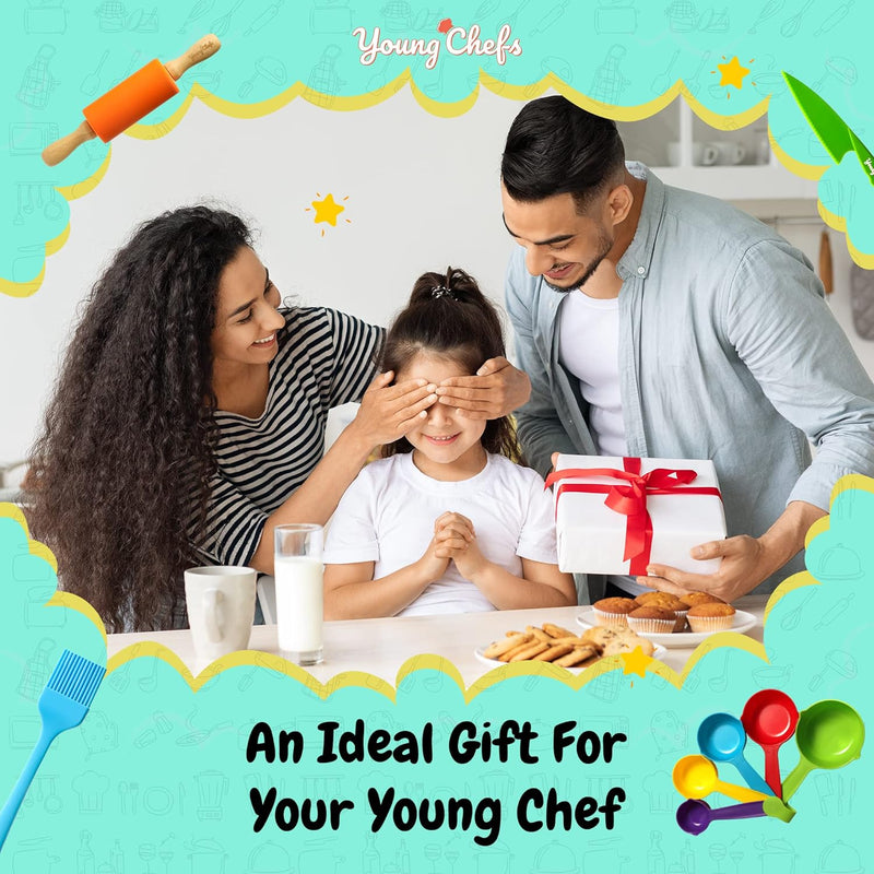 Young Chefs Baking Set for Kids - 19 Piece Real Tools Kit