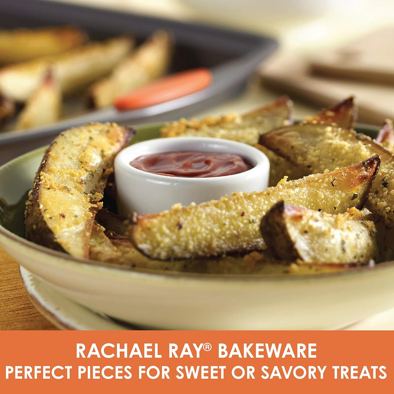 Rachael Ray Nonstick 5-Piece Bakeware Set with Grips - GrayOrange