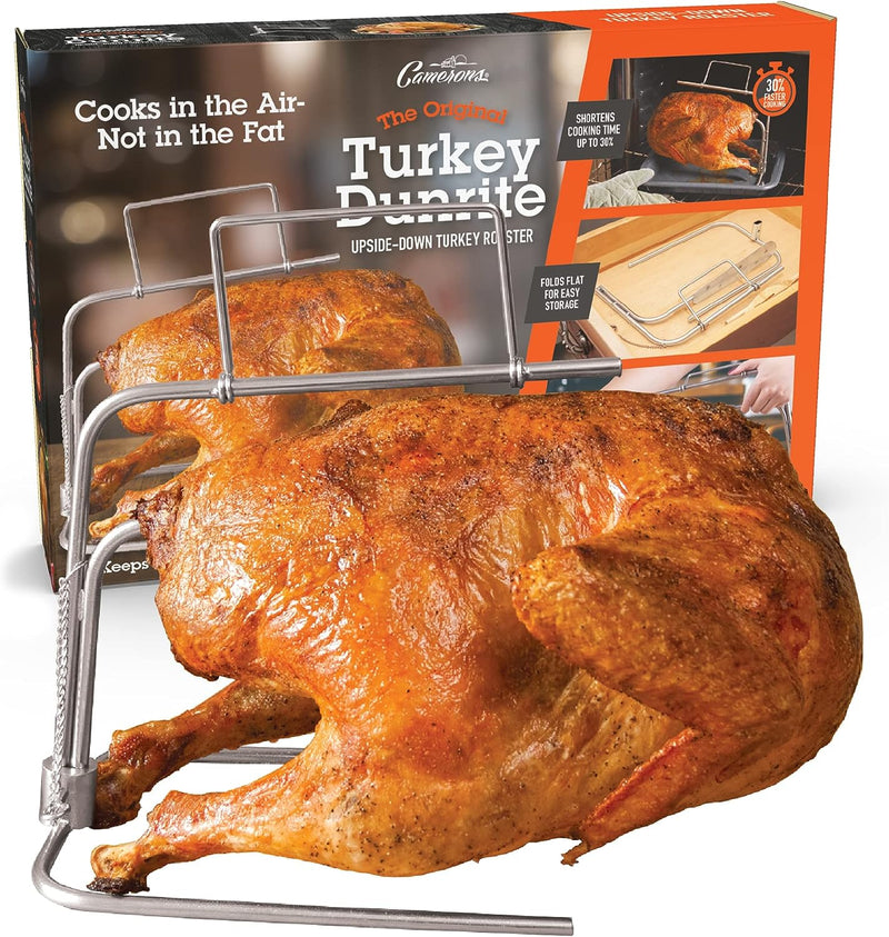 Thanksgiving Turkey Roaster - Upside Down Stainless Steel Cooker with Juicy Roast