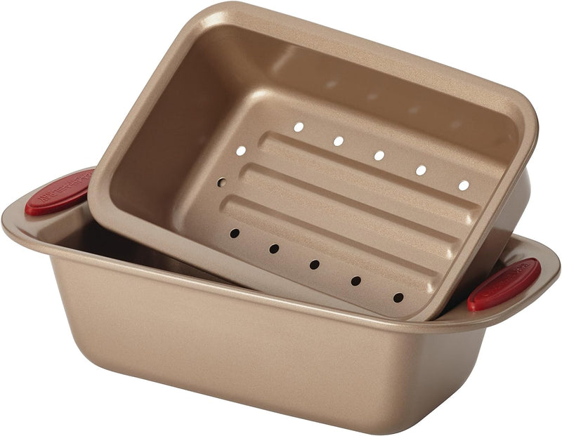 Rachael Ray Cucina Nonstick Bakeware Set - 10 Piece Latte  Cranberry