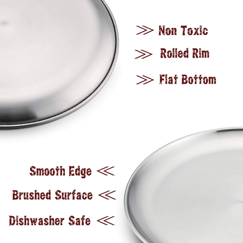 TeamFar 12 Stainless Steel Round Pizza Pan - Heavy Duty  Dishwasher Safe