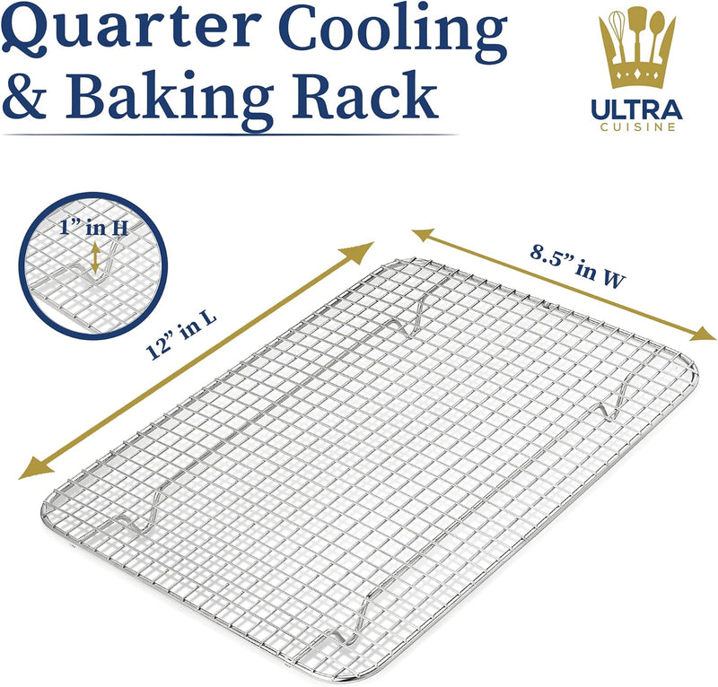 Ultra Cuisine Stainless Steel Cooling and Baking Rack Set - 115 x 165-inch - Set of 2