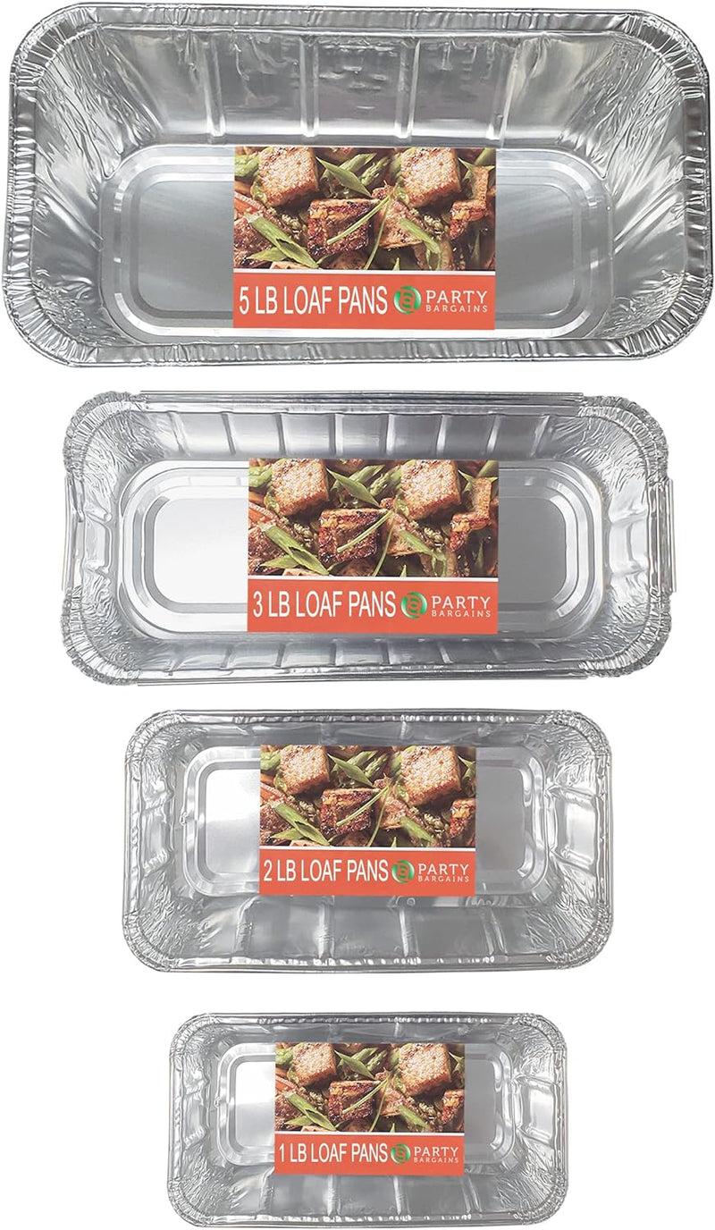 20 Pack Aluminum Loaf Pans - Heavy Duty Disposable Bread Pans 2 lb for Baking and Serving 85 x 45 x 25 - Max 240C