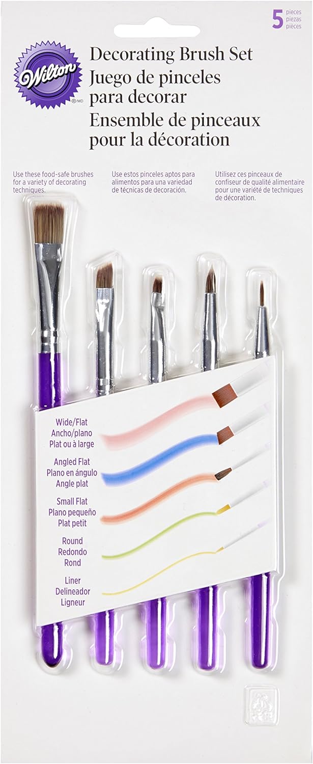 Wilton Decorating Brush Set - Food Safe for Edible Glitter and Painting Treats