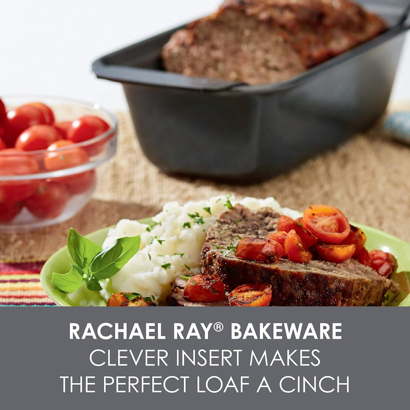 Rachael Ray Nonstick Meatloaf Pan with Insert 9x5 Gray