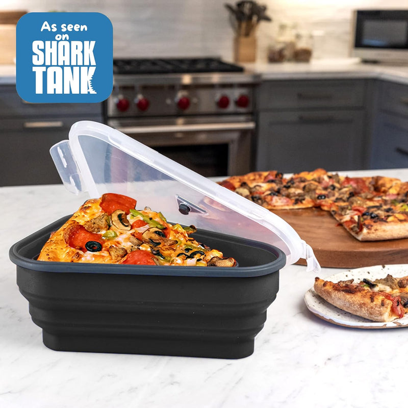 The Perfect Pizza Pack - Reusable Pizza Storage Container with 5 Microwavable Trays - BPA-Free Organizer for Space-Saving Red