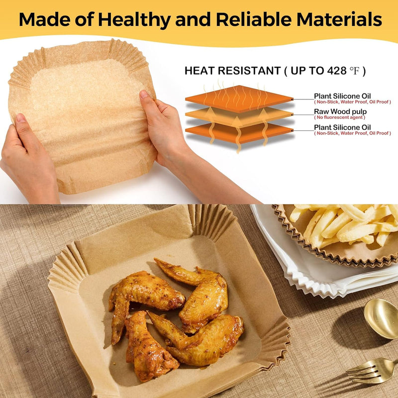 Air Fryer Disposable Parchment Liners - 125 Pack 8 Inch Non-Stick - for Airfryer Baskets Steaming  Microwaving