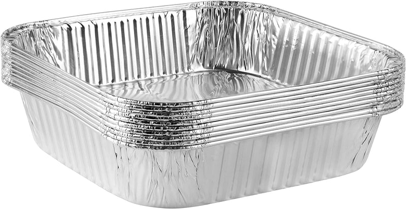 PLASTICPRO Disposable Square Aluminum Baking Pans - Pack of 25 3x3x2 inches